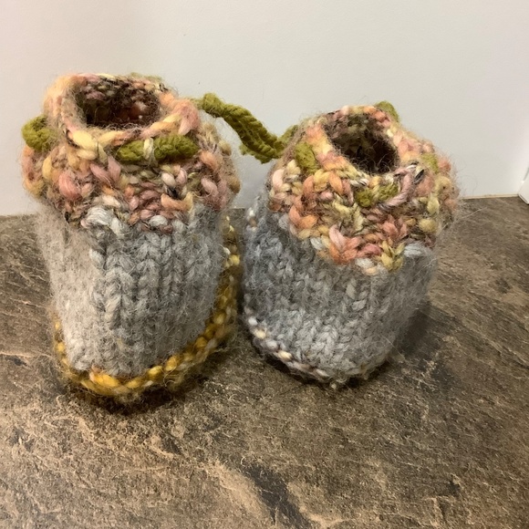 Wool Baby Booties (bottom sole measures 7”) - Picture 3 of 7